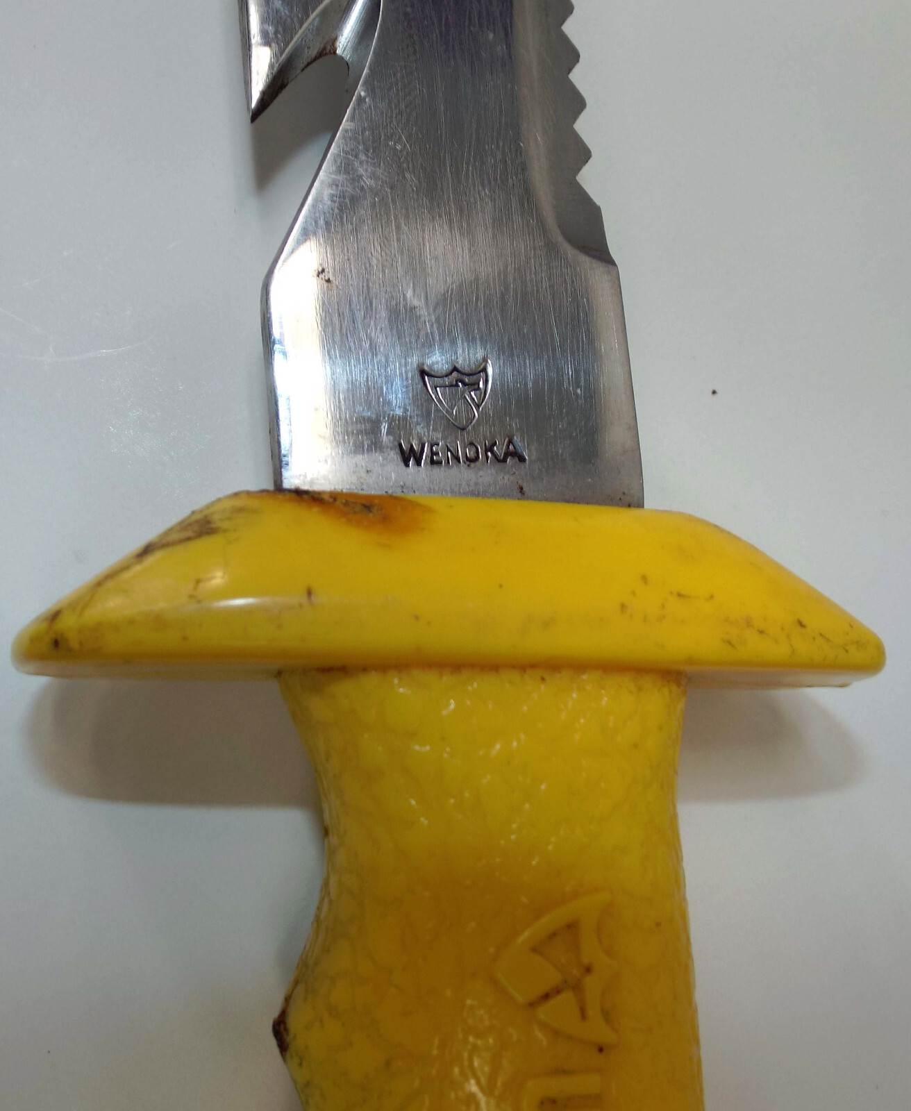 XL Wenoka Deep Sea Scuba Dive Knife 7799 304S.S. Rare Yellow Japan No