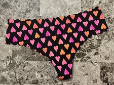 NWT VICTORIA'S SECRET PINK ORANGE HEART SMOOTH SCALLOP NO SHOW THONG PANTIES