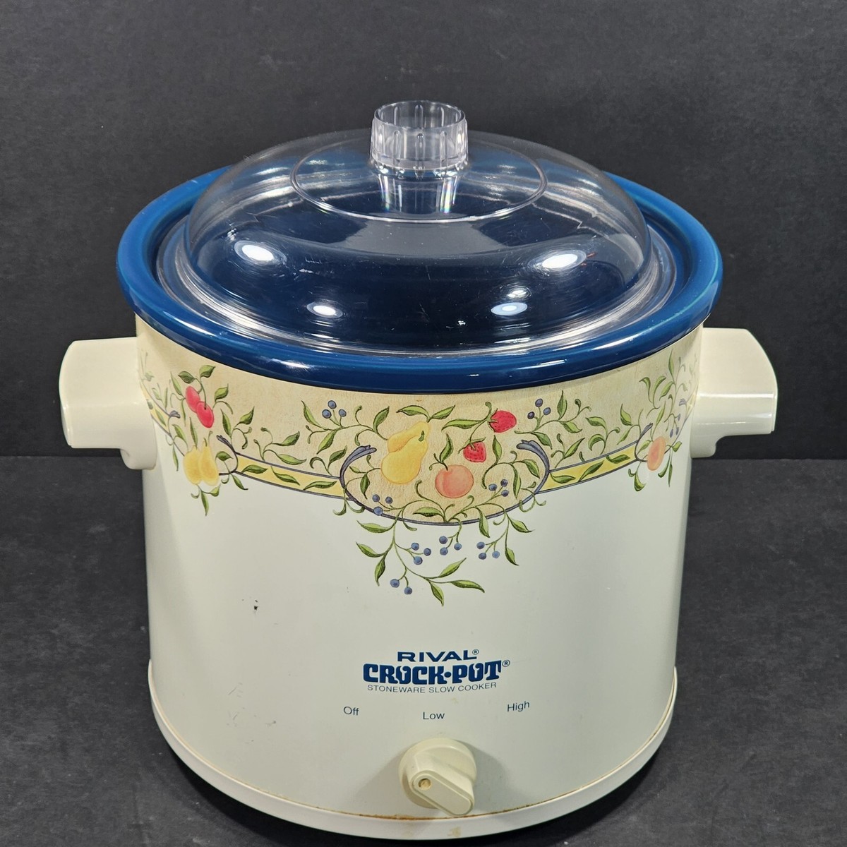 Rival Crock Pot Slow Cooker Fruit Pattern Model 3100 3.5 Quart 