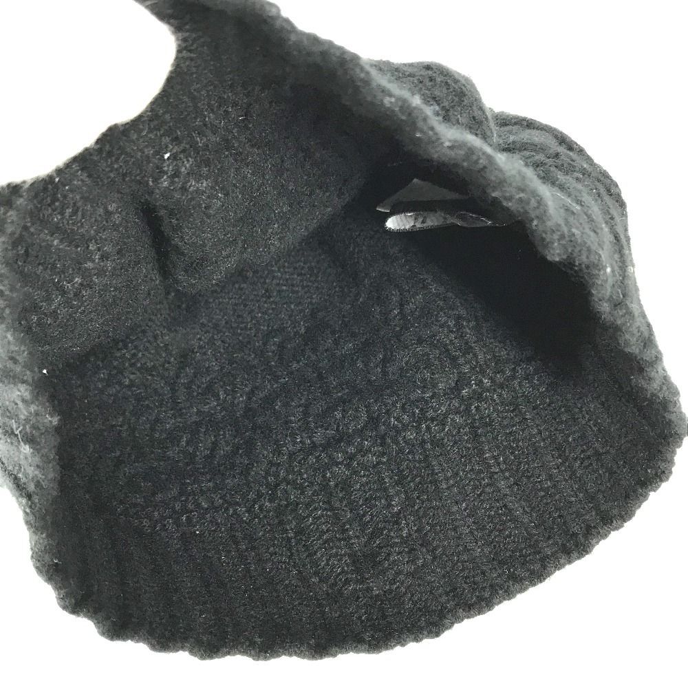 CHANEL NO 5 number 5 logo beanie hat knit hat knit cap Knit hat Cashmere Black CHANEL Beanie Knit Hat NO 5 Number 5 Logo Cashmere Logo H16  main image 3
