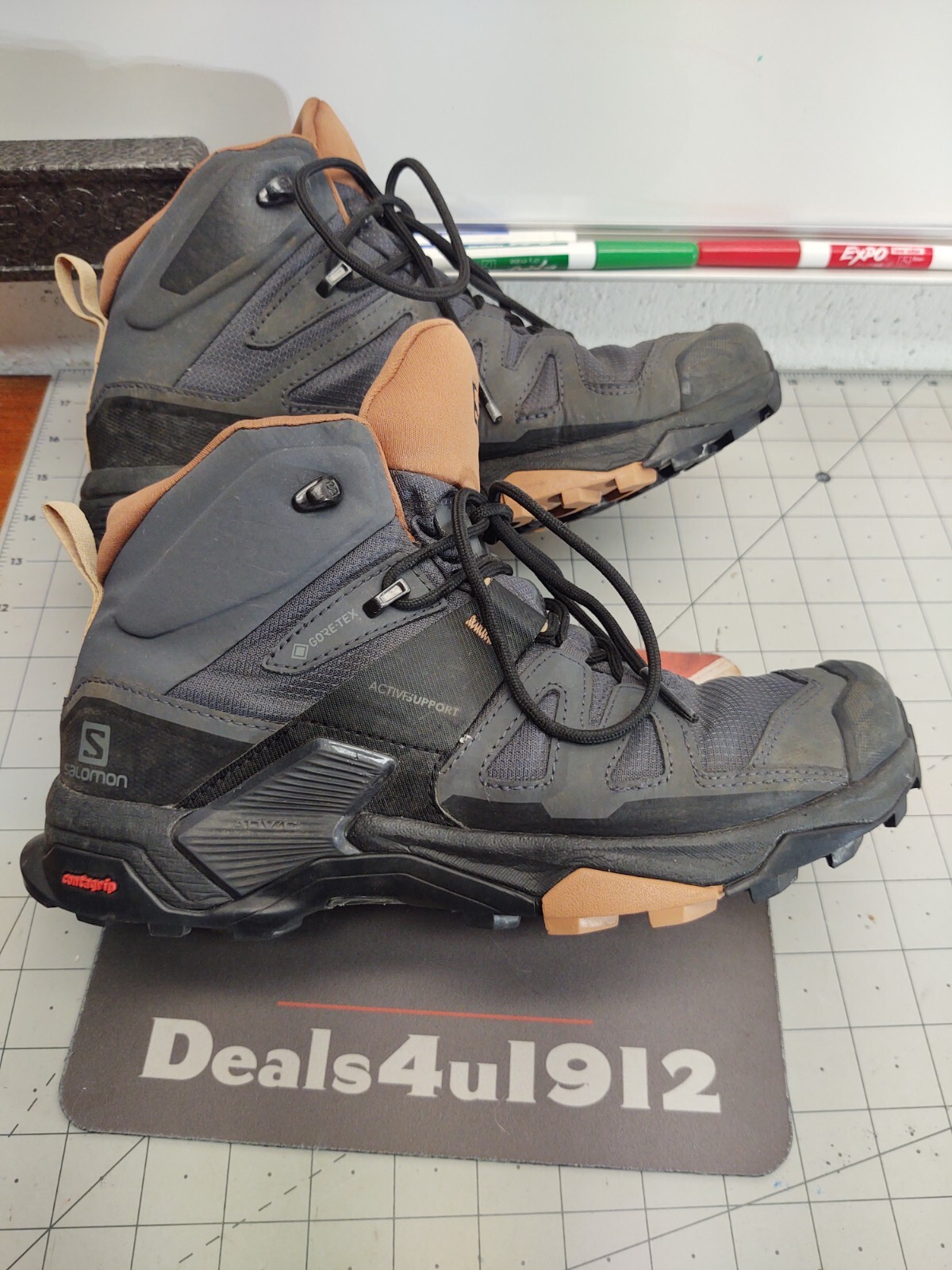 Stivali Salomon X Ultra da trekking grigio rosa impermeabili da donna taglia 8 EU 40 ottime condizioni