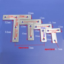T Plates Braces Corner Mending Stretcher T Bracket Tee Plate Stainless Steels