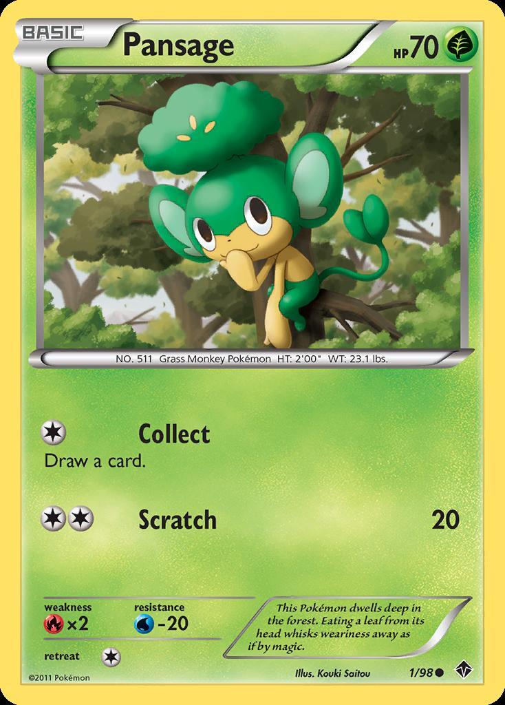 Pokemon Pansage (1/100) Emerging Powers LP