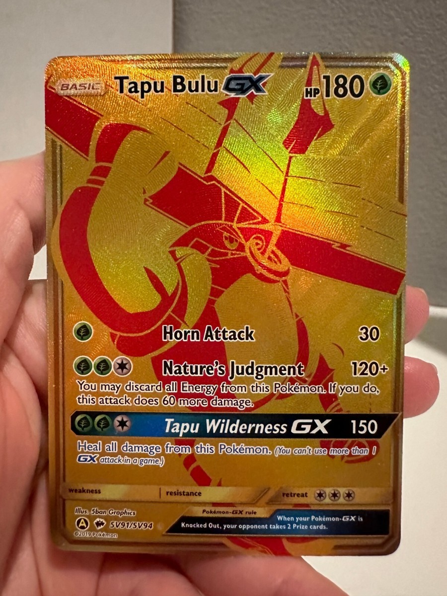 Tapu Bulu GX SV91/ SV94 Full Art Gold Ultra Rare Card Pokémon