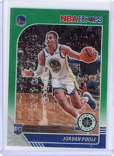 Jordan Poole 2019-20 NBA Hoops Premium Stock Green Prizm Rookie Card #223