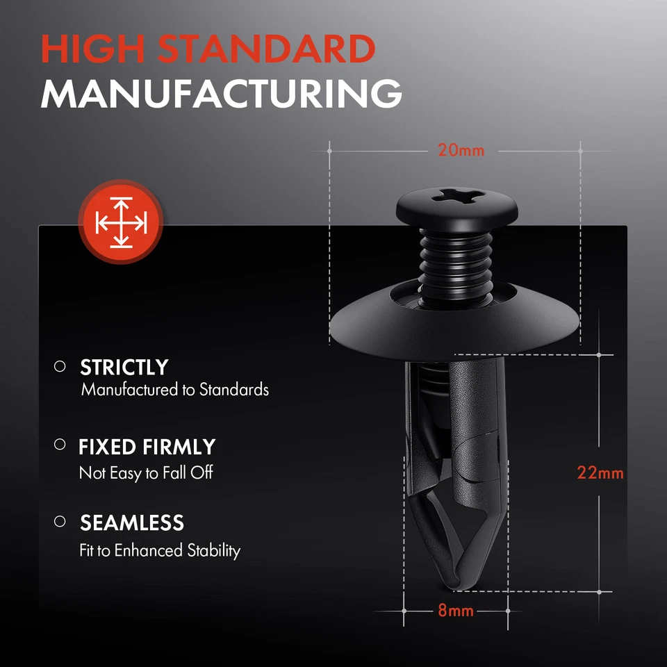 50 Piezas 8mm Nylon Parachoques Clip Retenedores Sujetador Tipo Tornillo para Nissan Máxima GT-R Foto 3 de 4