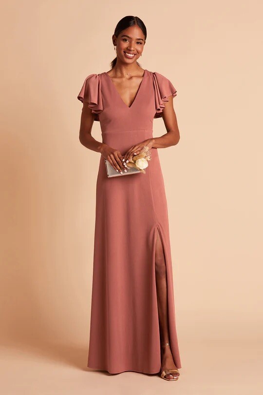 Birdy Grey HANNAH DRESS CREPE DESERT ROSE SMALL NEW NWT BRIDESMAID WEDDING