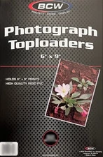BCW Photograph RIGID Toploader Sleeves, 6" x 9,"   Brand New, QTY: 10