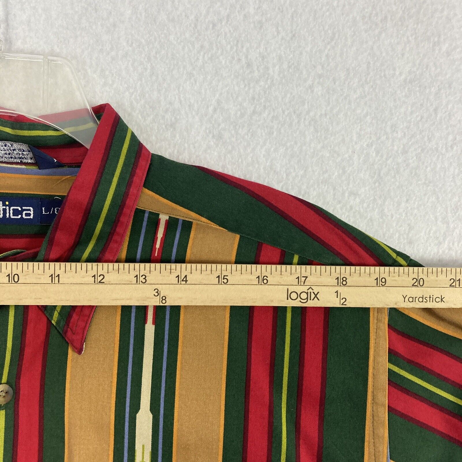 VTG Nautica Southwest Shirt Vertical Stripe Butto… - image 6