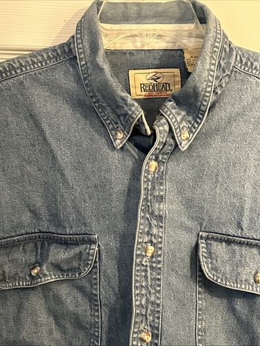 Camicia da lavoro uomo vintage RedHead denim manica lunga piumino cotone XXL - Foto 2 di 5