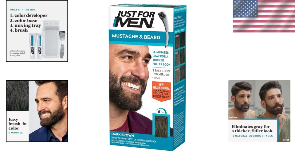 Restore Thicker Facial Hair with Dark Brown Beard Dye - Nourishing Ingredients - Image 2 of 4
