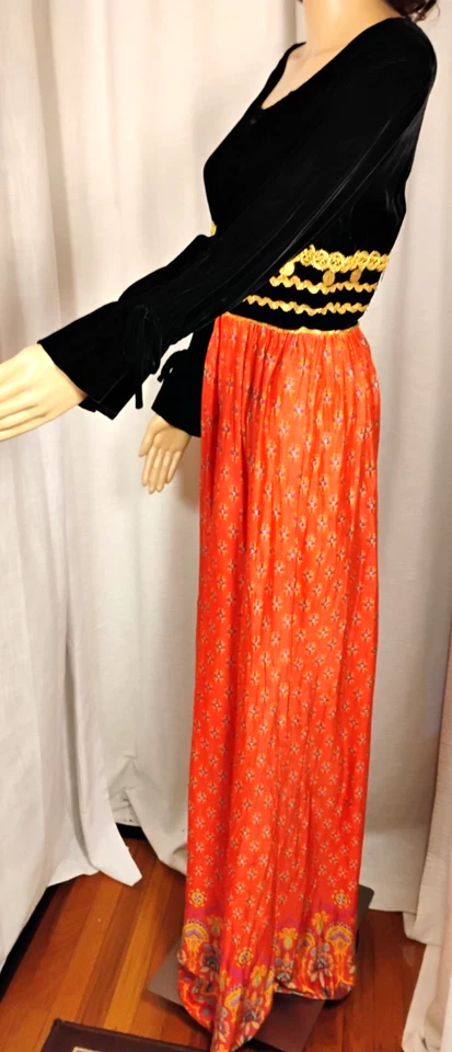 Mono De Colección Sandine Original Talla 11 Años 70 Boho Festival Terciopelo Top Unión Gitana EE. UU. Foto 4 de 4