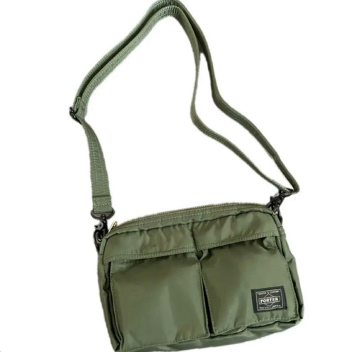 Borsa PORTER Tanker 2 Vie - Valigetta In Nylon Verde Salvia E Tracolla, Yoshida Japan Usata - Foto 2