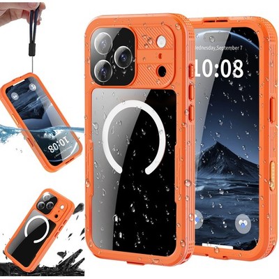 Waterproof Magnetic Full Body Orange Case  For iPhone Air/17 Pro Max/17 Pro/17