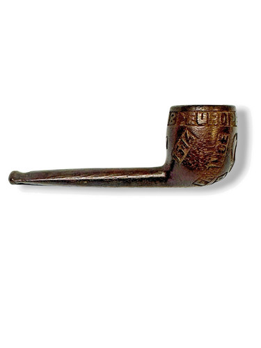WW1 Trench Art Wooden Pipe Balkan Front Doiran Shield Carved Soldier Made