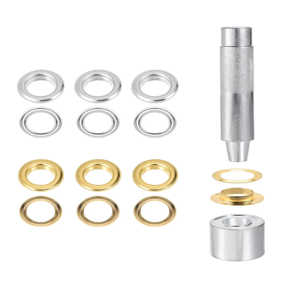 Juego de 50 ojales Kit de herramientas Ojales de cobre de 3/4" Ojales con herramienta de instalación de 3 piezas Foto 4 de 4