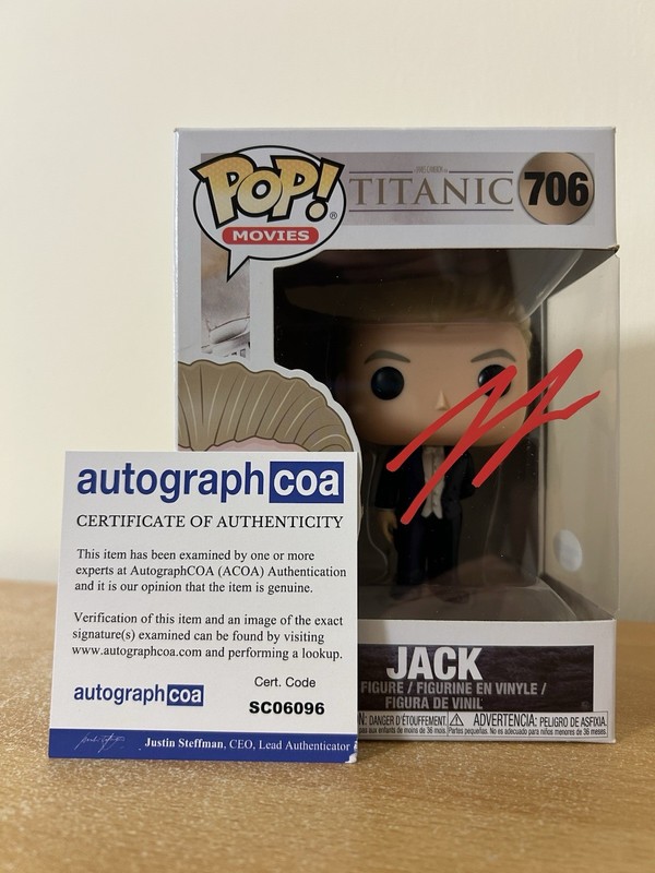 Jack 706 Titanic Funko Pop Vinyl Figure Signed By Leonardo DiCaprio With ACOA