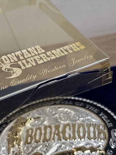 VTG Rare 1994-5 BODACIOUS PRCA NFR Champion Bull Montana SS Trophy Belt Buckle - Picture 9 of 12