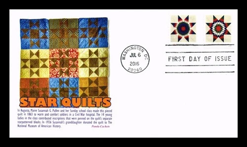 US COVER STAR QUILTS PRESORTED FIRST CLASS FIRST DAY ISSUE COMBO PANDA CACHET