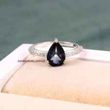 London Blue Topaz, 925 Sterling Silver, Engagement Ring, Blue Topaz Ring