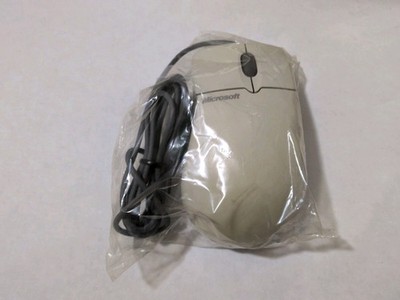 Sealed Vintage Microsoft PS/2 Wheel Mouse Beige OEM Retro PC New Old Stock