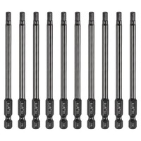 10 StüCk 4Mm Metrische Sechskant-Bohrerbits 100Mm LäNge Magnetische Bits Schwarz