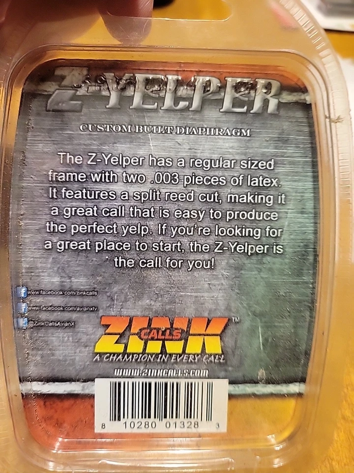 Zink Z-Yelper Waterfowl Marsh Field Forest Water Turkey Mouth Call SEALED NEW - Image 4 of 4