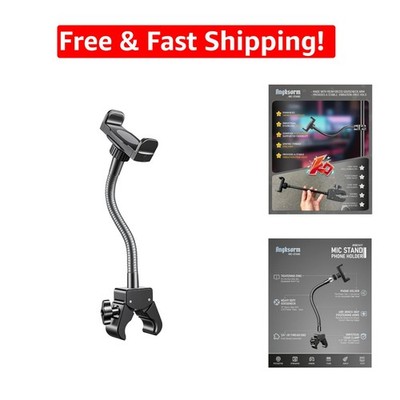 Adjustable 9-Inch Gooseneck Phone Holder Clamp for Musicians & Content Creators