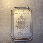 Pope John Paul II One Troy Oz .999 Silver Bar vintage