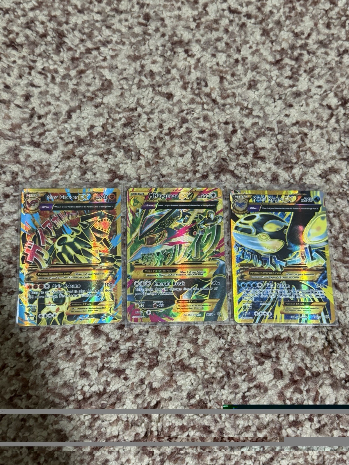 Pokemon M Rayquaza Primal Kyogre Groudon Ex Full Art Ancient Origins 96 97 98 X3