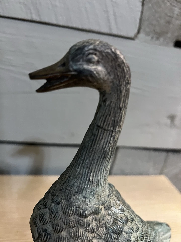 "Estatua escultura de pato corredor indio de bronce tamaño natural mediana detallada 8 pulgadas de alto" Foto 2 de 4