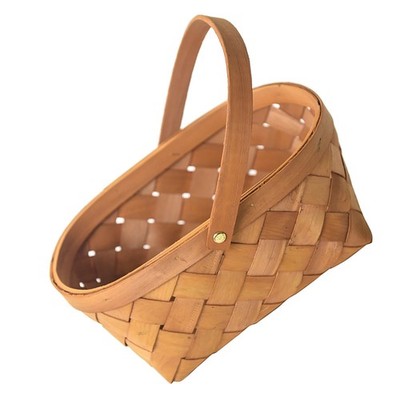1PC Storage Basket Tragbarer Holzchipkorb gewebter Haushalt (groß)