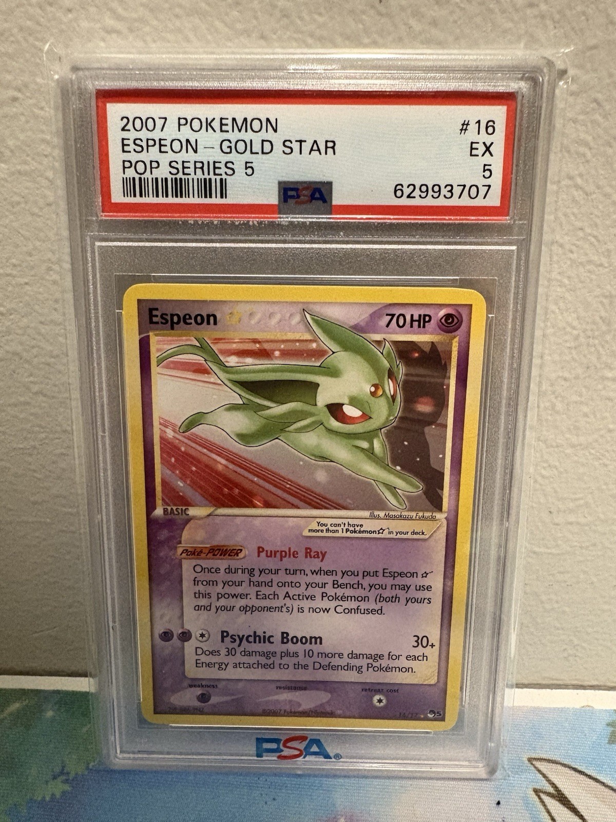 Pokemon Gold Star Pop Series 5 #16 Espeon 2007 PSA 5