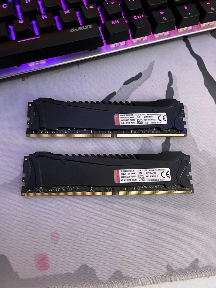 HyperX 32gb DDR4-2666 Memory RAM - Fury Black HX426C16FB2K2/16 DIMM - Image 2 of 3