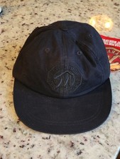 Vintage Marlboro Hat Cap Mens Strap Back Clasp Black on Black- New With Tags