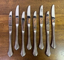 Set of 8 Dinner Knives Oneida Bancroft Stainless Steel 9"
