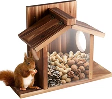 Gnodary Squirrel Feeder, Squirrel Feeders for Outside, Squirrel House for Outdoo