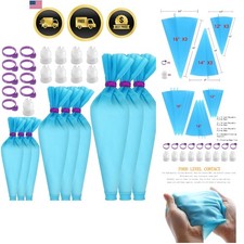 Reusable Piping Bags Set   Silicone Pastry Bag, Icing Bag for Cake Decorating...