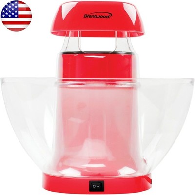24-Cup Hot Air Popcorn Maker 1200W Removable Parts Bowl Measuring Scoop Recipes