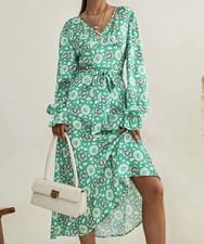 Green Floral Midi Dress