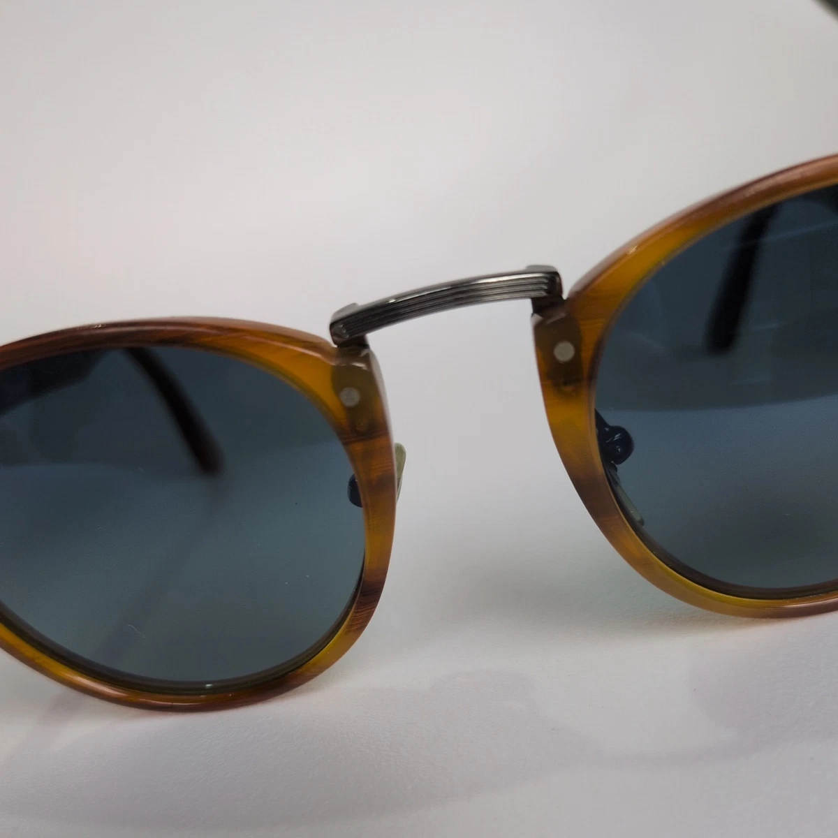 Persol TYPEWRITER EDITION PO 3108S Striped Brown/Blue Shaded Polar Sunglasses