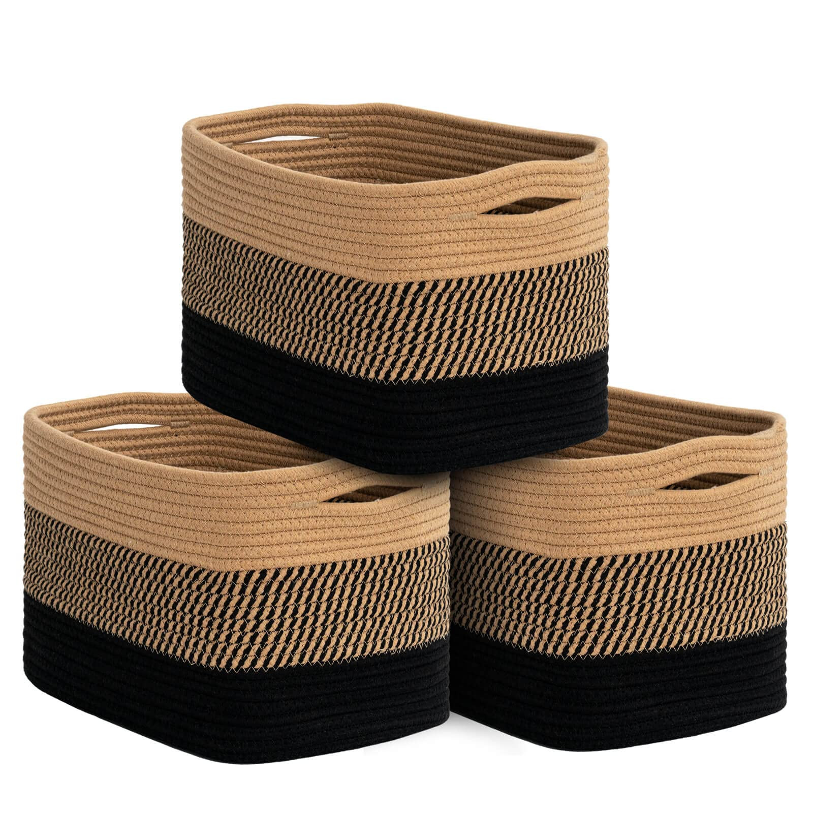 Storage Baskets for Organizing Woven Rope Basket for Book, Towels, Toy Storag...-image