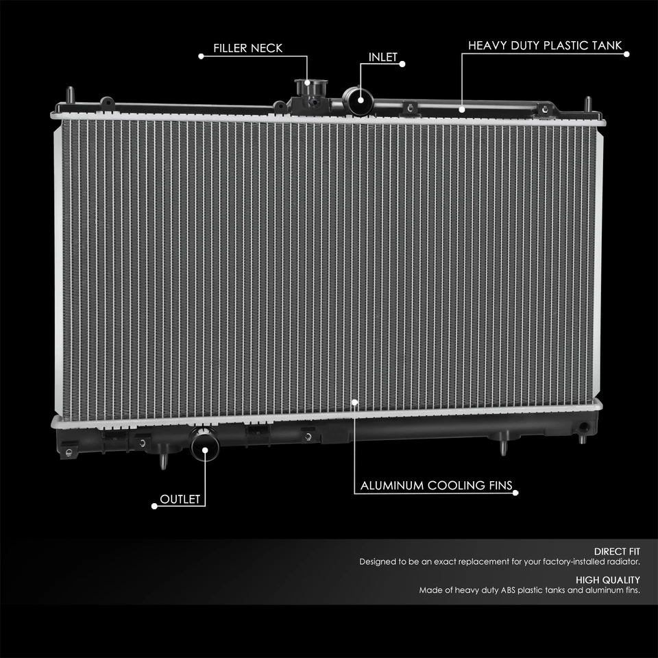 For 03-06 Mitsubishi Lancer 2.0L Turbo MT Aluminum Core Racing Radiator DPI 2676 - Изображение 2 из 4