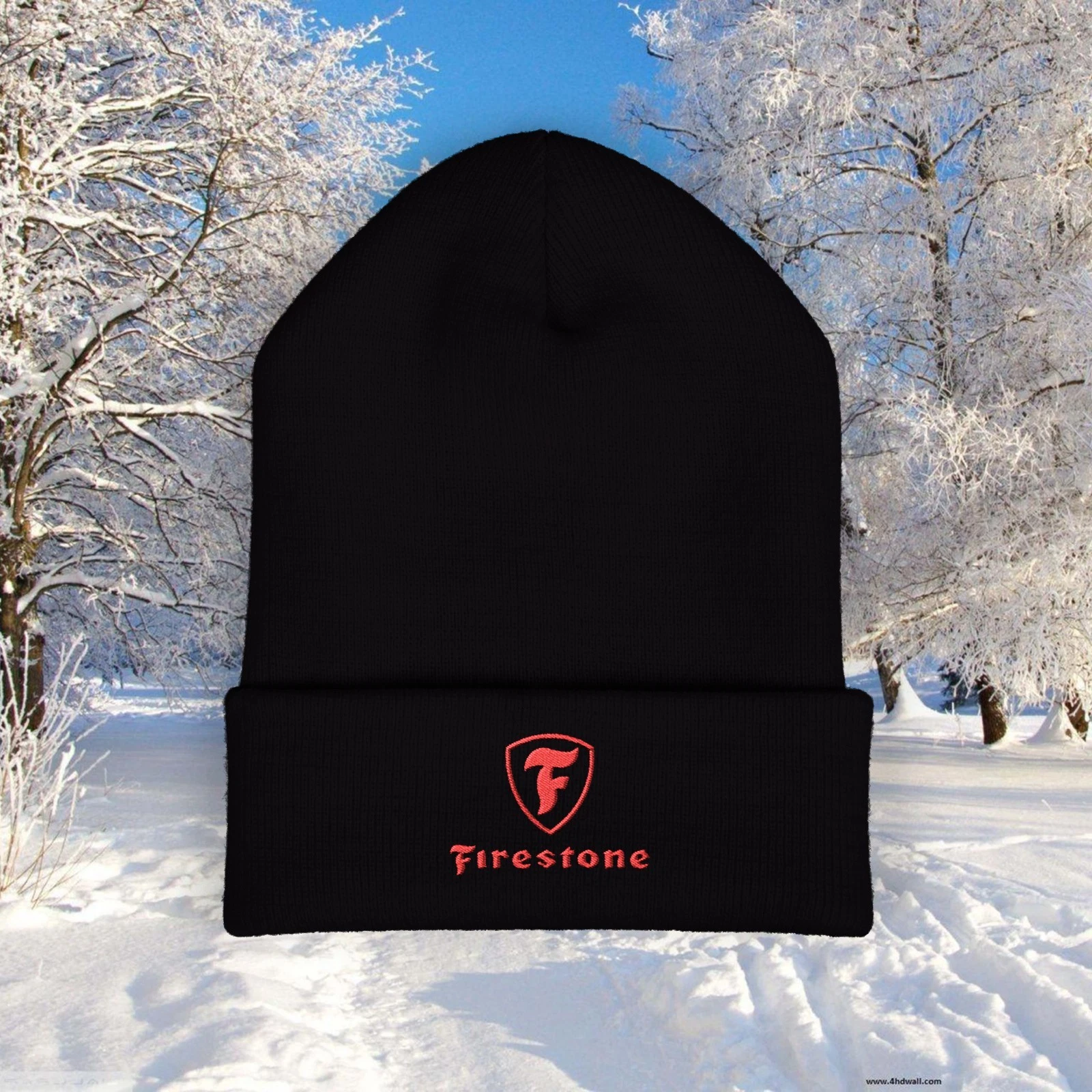 FIRESTONE TIRES Black Beanie Hat Size Adult