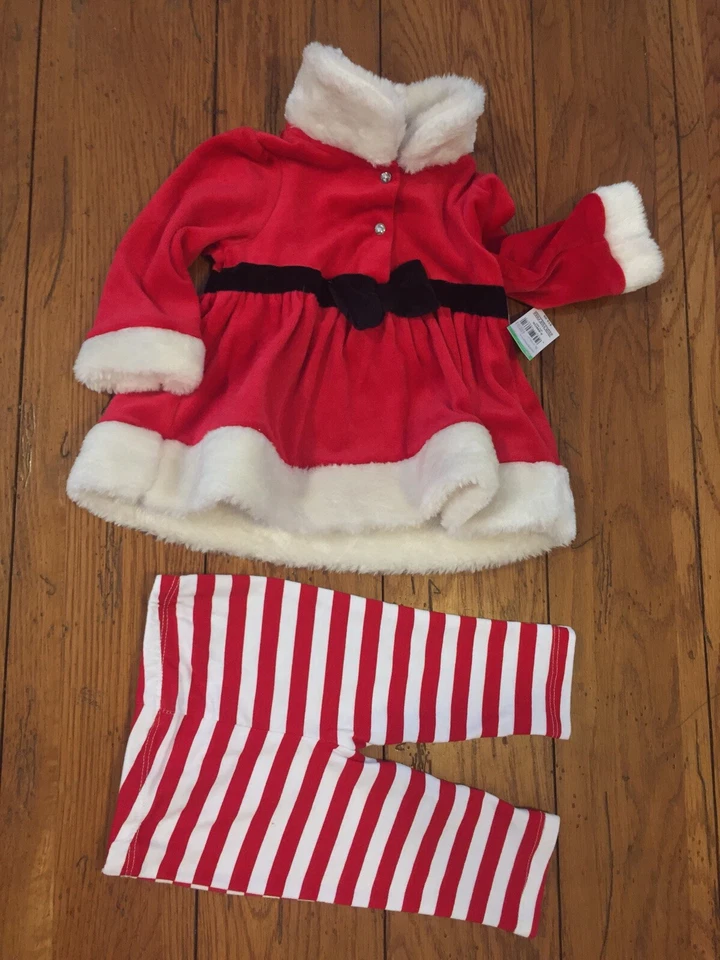 Маленькие чудеса Baby Girl Санта платье комплект праздник два изделия наряд новый с Ярлыками 3-6 месяцев - Изображение 3 из 4