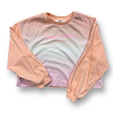 H M Crop Tie Dye Sweatshirt Youth Girl Size 10 Friday Feeling Pastel Pullover