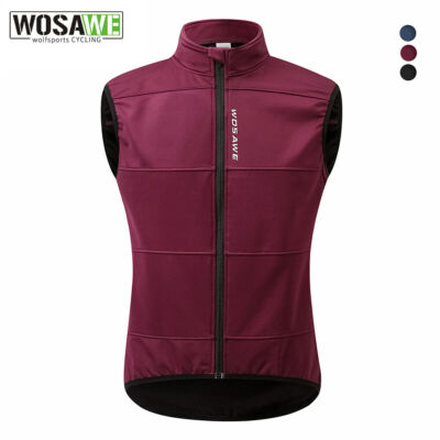 WOSAWE Fahrradweste Winddicht Winter Thermofleece Jacke Warm Mantel Kompression