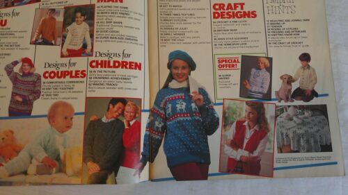Vintage 80s Womans Weekly Favourite Family Knitting Pattern Fashion Style Teddy - Picture 2 of 14