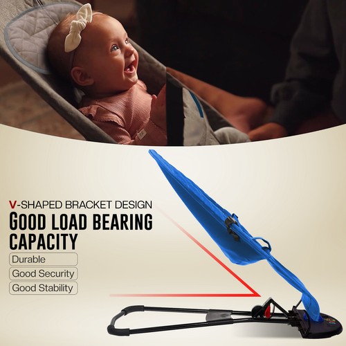 Baby Bouncer Newborn Balance Soft Durable Infant Chair Rocking Seat Foldable UK - Picture 38 of 57