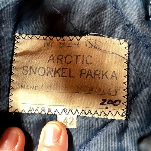 Vintage Arctic Snorkel Parka Jacket Mens 42 Blue Military Faux Fur Distressed - Picture 6 of 20